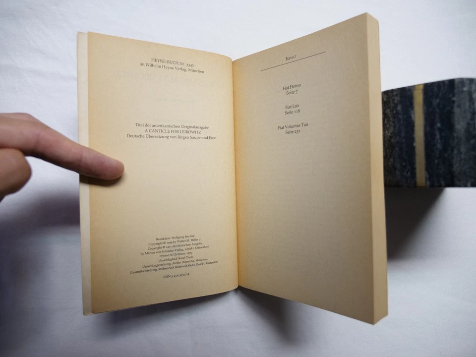 Lobgesang auf Leibowitz - Walter M. Miller - Ungekürzte Neuausgabe - 1971 GERMAN - Image 3 of 4