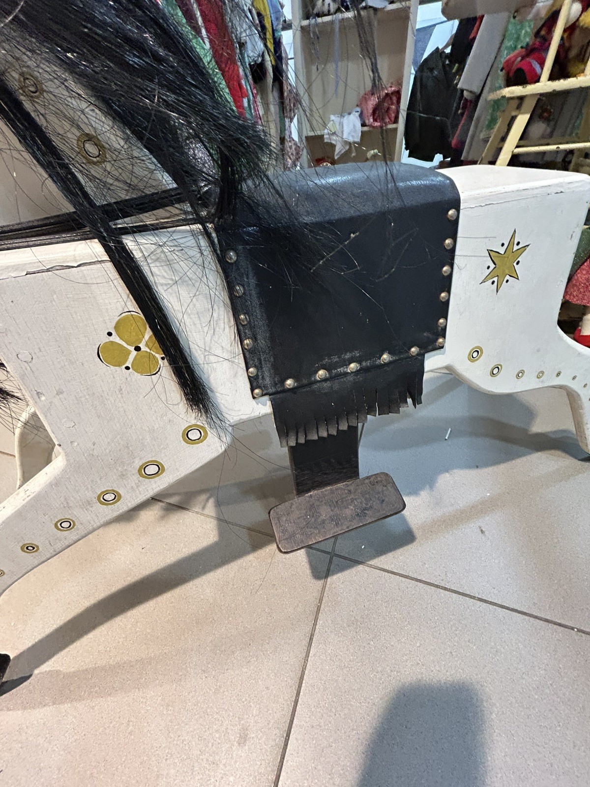 Vintage Wooden Rocking Horse on Stand 8