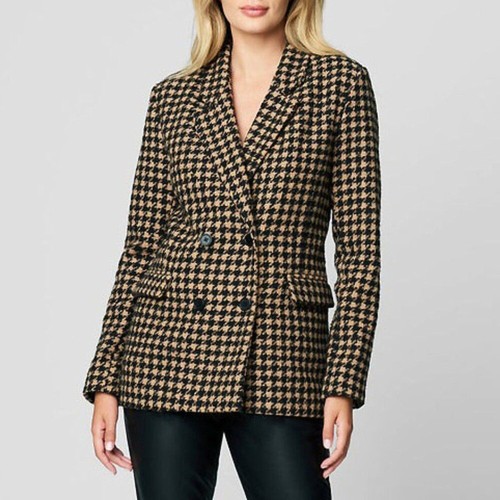 EUC BLANKNYC Book Club Houndstooth Blazer Camel Black Large
