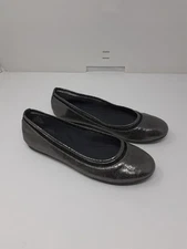 Easy Spirit 360 Silver Metallic Womens Ballet Flat Shoes Size 9