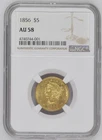 1856 $5 Liberty Head Gold Coin NGC AU 58 – Rare Collectible