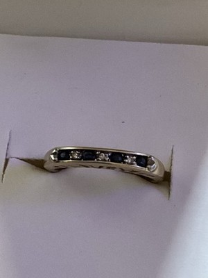 10K Saphir Diamant I Love You Ring. 7,25