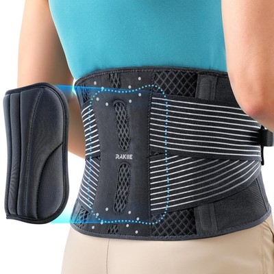 Rückenstützgürtel, Lendenwirbelstütze, Atmungsaktiv, Leicht, XXL, Rückenbandage