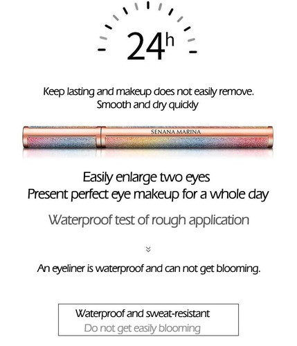 4 pack 4D Starry Sky Eyeliner Waterproof Liquid Black Long Lasting Quick Drying - Picture 4 of 7