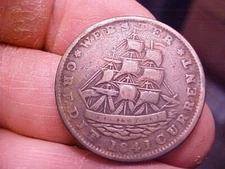 1841 Copper Webster Credit Martin Van Buren Sailing Ship Hard Times Token 