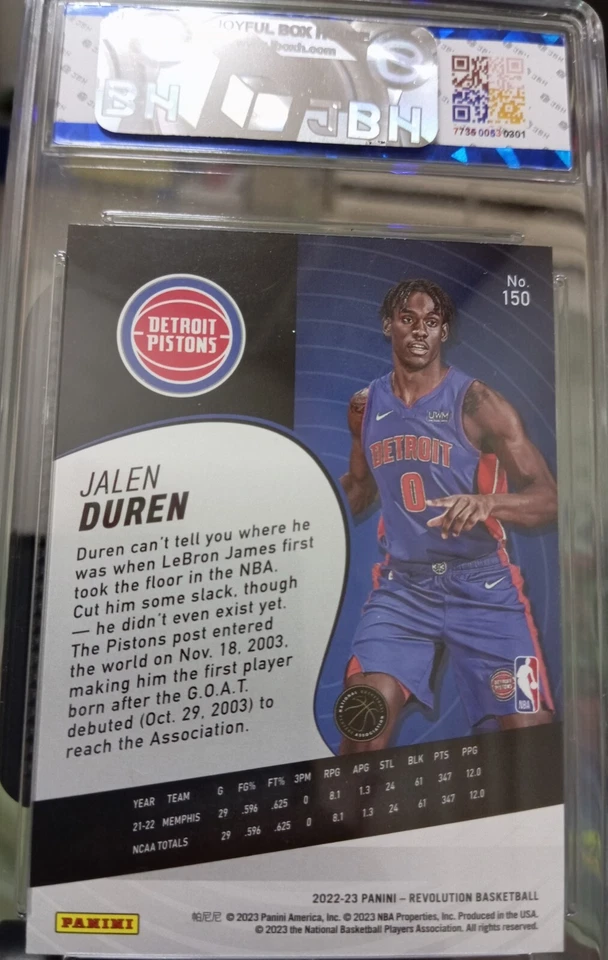 JALEN DUREN 2022-23 Panini Revolution RC NBA card (JBH-9 Mint) - Image 4 of 4