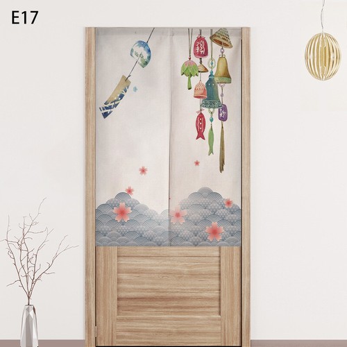 Japanese Style Door Curtain Screen Cotton Linen Noren Cherry Flower Room Divider - Picture 31 of 37