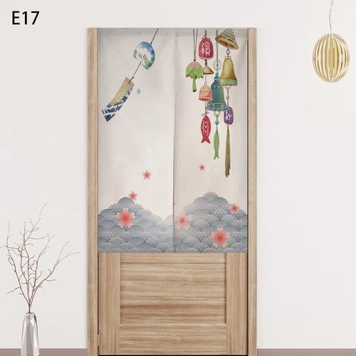 Japanese Style Door Curtain Screen Cotton Linen Noren Cherry Flower Room Divider - Bild 38 von 44