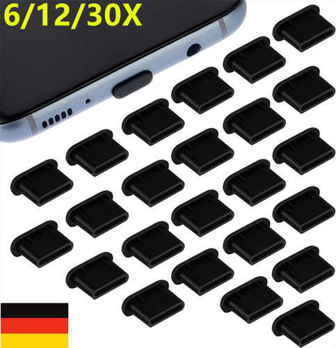 6-30 Stück Schutzkappe für USB C Staub Schutz Stecker Stöpsel für Ladeanschluss - Picture 2 of 24