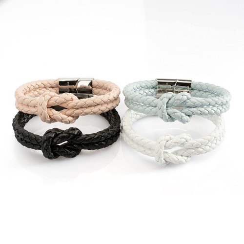 SERASAR Women's Leather Bracelet "Knot" Various Colors and Lengths with Giftbox - Picture 11 of 38
