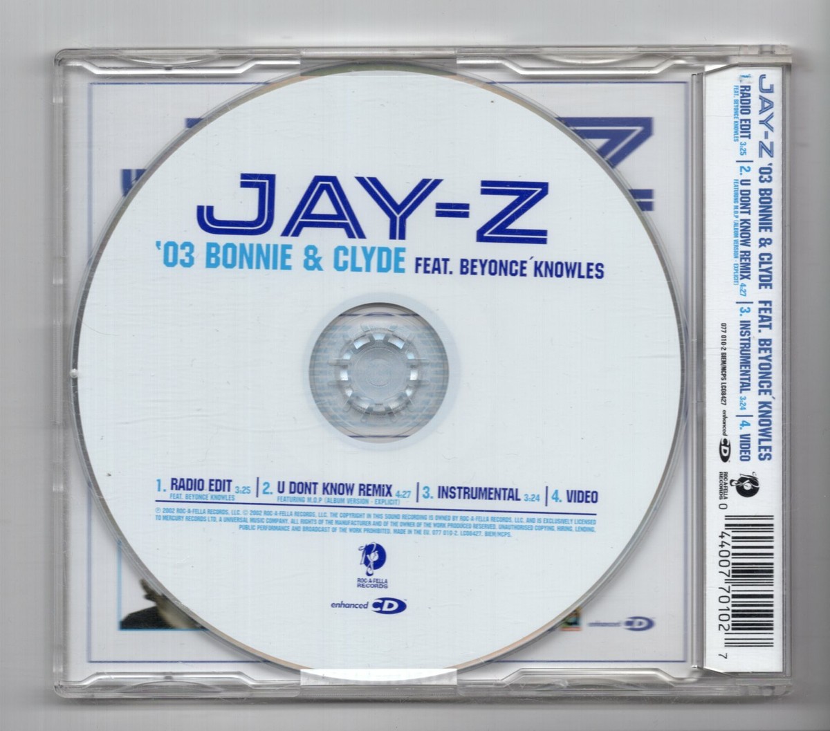 KF181) Jay-Z ft Beyonce Knowles, '03 Bonnie & Clyde - 2002 CD