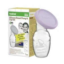 haakaa Manual Breast Pump Breastfeeding Pump with Food Grade Silicone Cap (La...