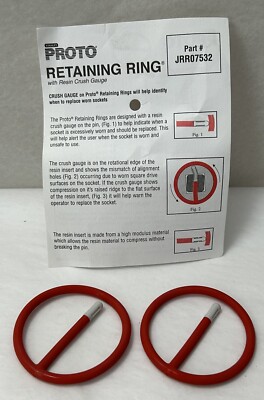 New PROTO JRR07532 Impact Socket Retaining Ring 2'' ID 10H828 2-PACK (R21)