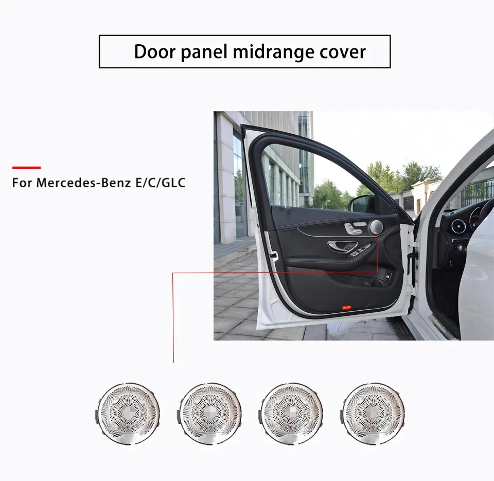 speaker Covers For Mercedes Benz GLC X253 W205 W213  AMG Door Midrange Lid Trim - Image 4 of 4