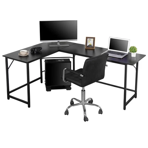  66" L-Shaped Desk Computer Gaming Desk Laptop Table Corner Workstation Office - Picture 14 of 19
