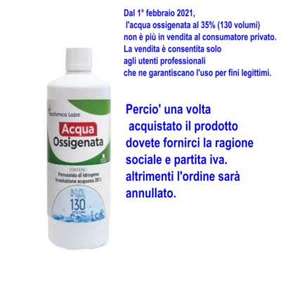ITALCHIMICA LAZIO Perossido di idrogeno acqua ossigenata 130 volumi per sbiancare legno muffa 1 lt