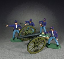 BRITAINS SUPER DEETAIL 52107 UNION 3 INCH ORDINANCE ARTILLERY WITH 4 MAN CREW