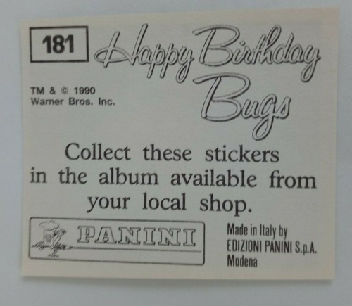 1990 Panini Happy Birthday Bugs (Pick Your Sticker) - Picture 265 of 343
