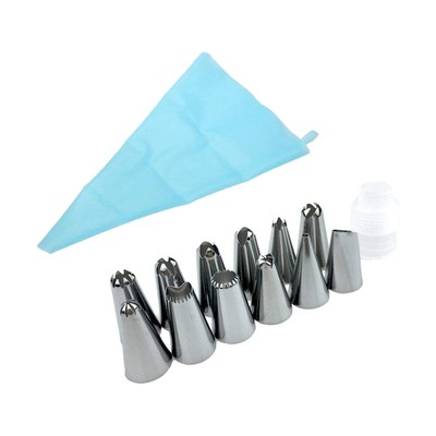 12er Spritztüllen Set Spritzbeutel Silikon Russische Tüllen für Cookies
