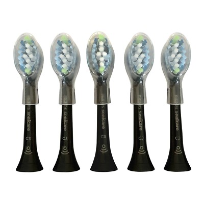 5x Philips Sonicare Smart C3 Plaque Control Black Brush Heads | No Box