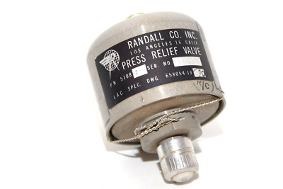 MIL spec Aerospace Press Relief Valve by Randall Co. Inc. P/N 5108-2, 1960s, NOS