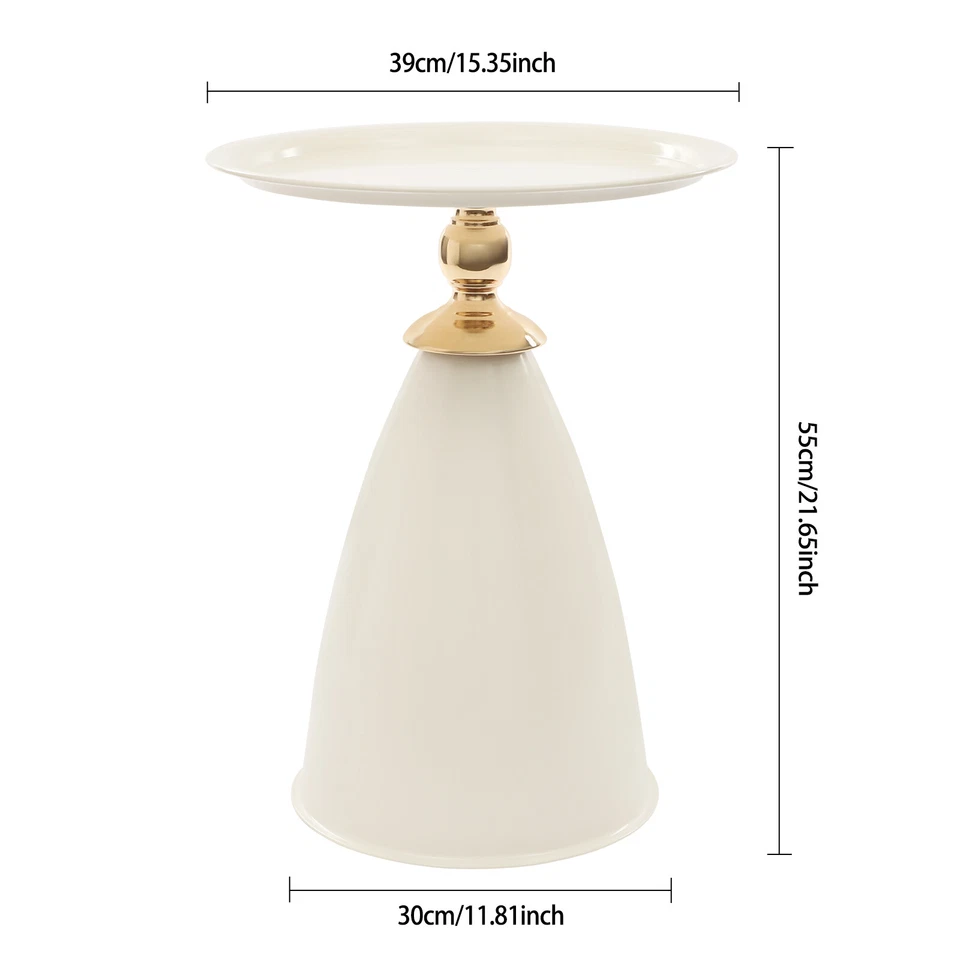 Small Round Side Table 55cm Side Table for Small Spaces Modern Couch End Table - Image 2 of 4