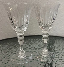 Pair - Wine Glass 17651-3 by TIFFIN-FRANCISCAN 6 1/8" clear blown cut crystal