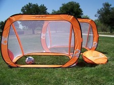 PASS 5x3 Ft Orange Portable Soccer Goal SET with Carry Case. EZ FOLD QUICK SETUP
