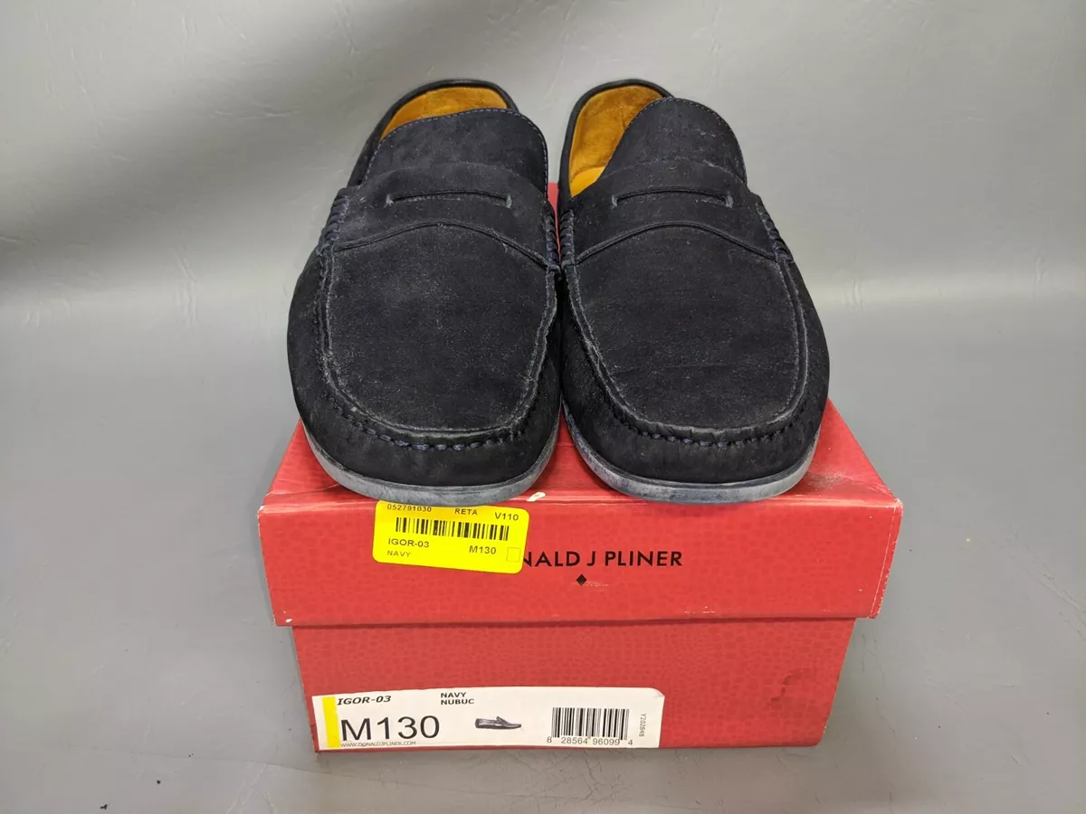 Donald J Pliner Igor 03 M130 Navy Suede Shoes Size 13 W Original