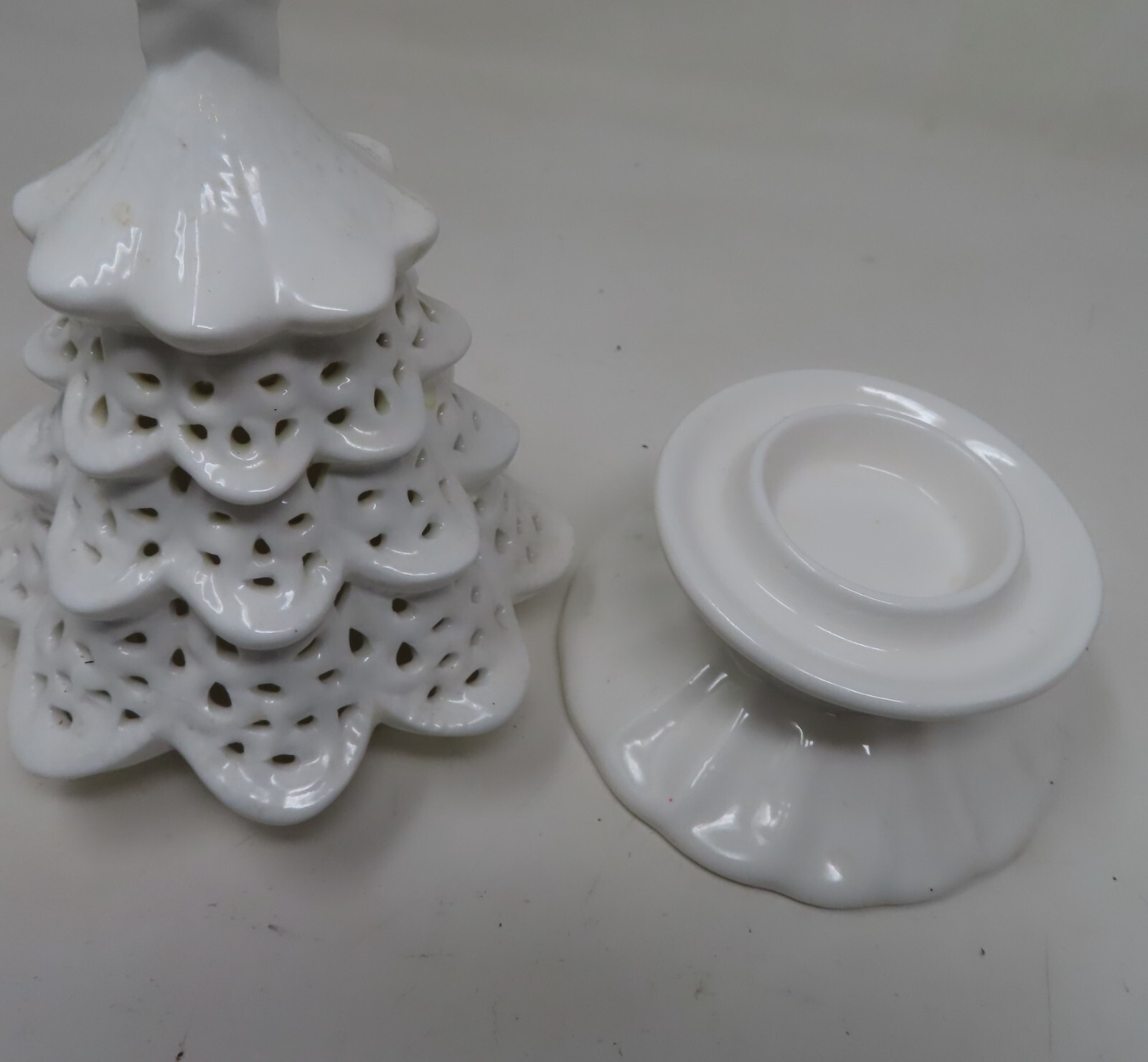 Yankee 8" Candle Christmas Tree Luminary White Tea Light Candle Holder eBay