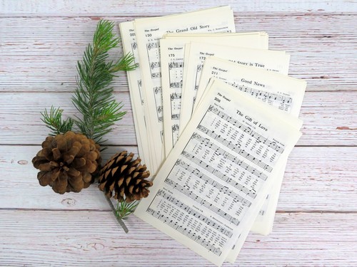 50 Old Church Music Pages – Christian Hymns for Crafting & Wedding Decor