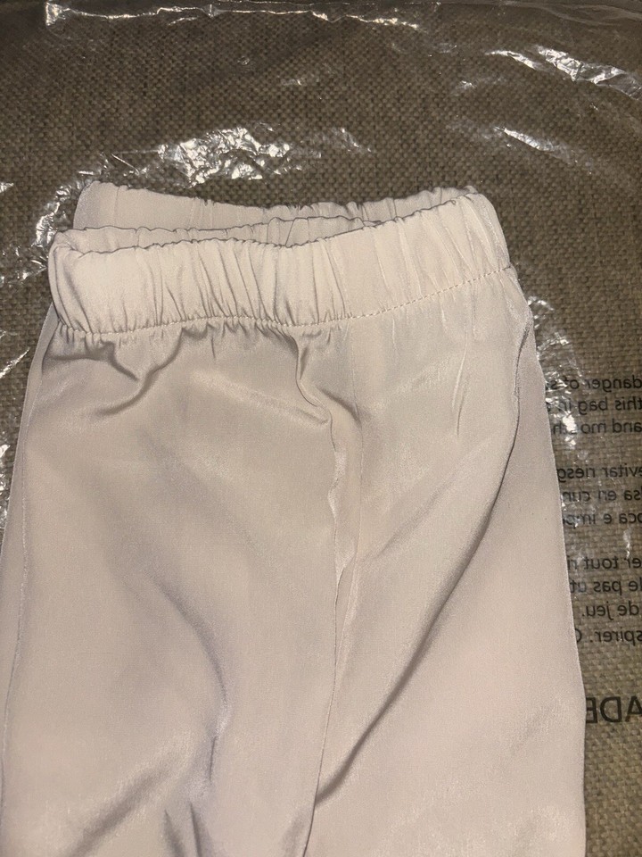 Express High Waisted Drawstring Joggers Dress Pants Size M Cream NWT
