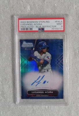 2022 Bowman Sterling Luisangel Acuna Blue Refractor Auto SP 12/25 