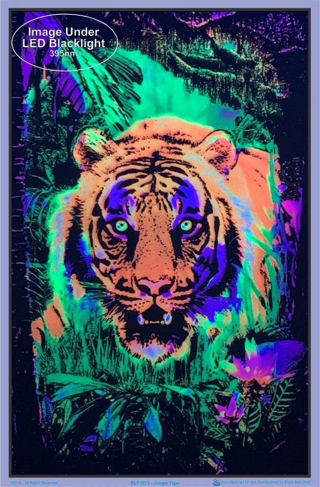 Jungle Tiger Blacklight Poster 23 x 35 - Image 2 of 2