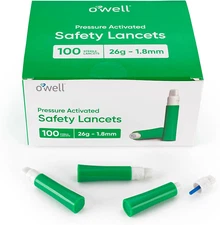 Disposable Safety Lancets for Diabetes Testing 26G X 1.8Mm 100 Count