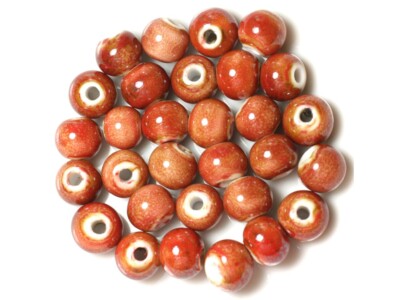 50 Perles Céramique Tubes 20mm – Noir, Marron, Mauve – Fait Main Pour Création Bijoux