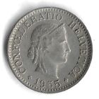1955 Switzerland 10 Rappen World Coin - Mintage 11,795,000 - Km# 27