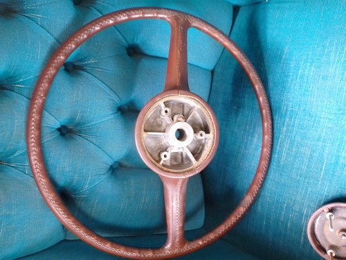 Rolls Royce Silver Shadow Brown Leather Steering Wheel - Picture 4 of 5