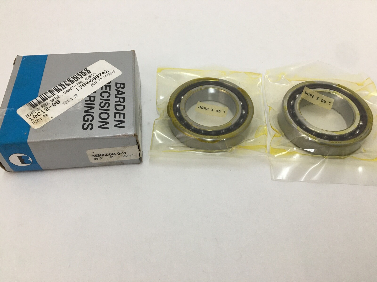BARDEN 108HCDUM 40x68x15mm Angular Contact Bearing 2 Pack USA Made