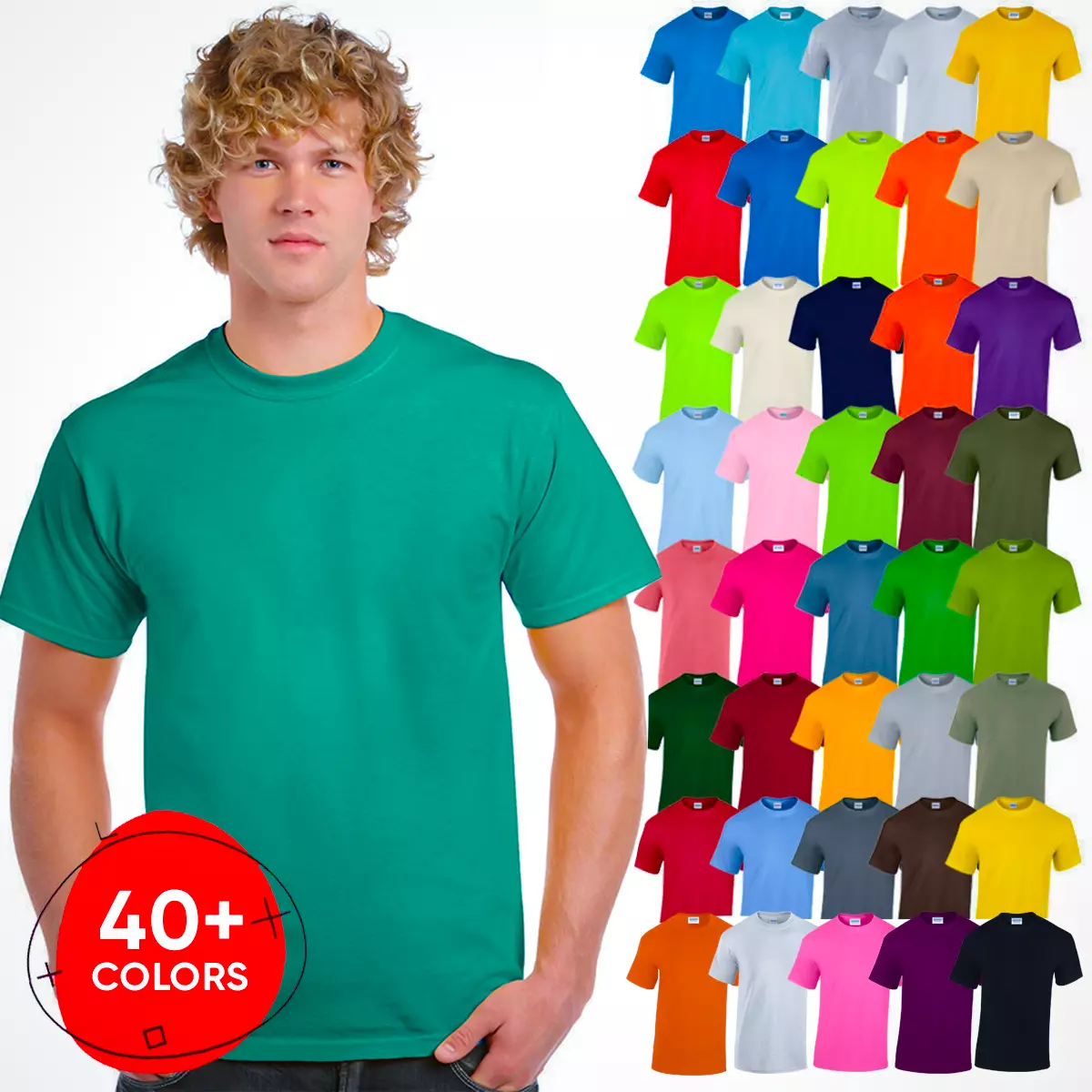 Men Heavy Cotton Multi Colors T-Shirt Color Cardinal 5X-Large Size