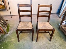 SEDIE CAMPAGNOLE IN LEGNO MASSELLO CON PAGLIA DEGLI ANNI 80