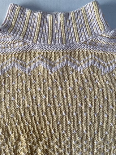 Ninon De Lenclos Medium Knit Sweater Turtleneck Light Pink Yellow Vintage
