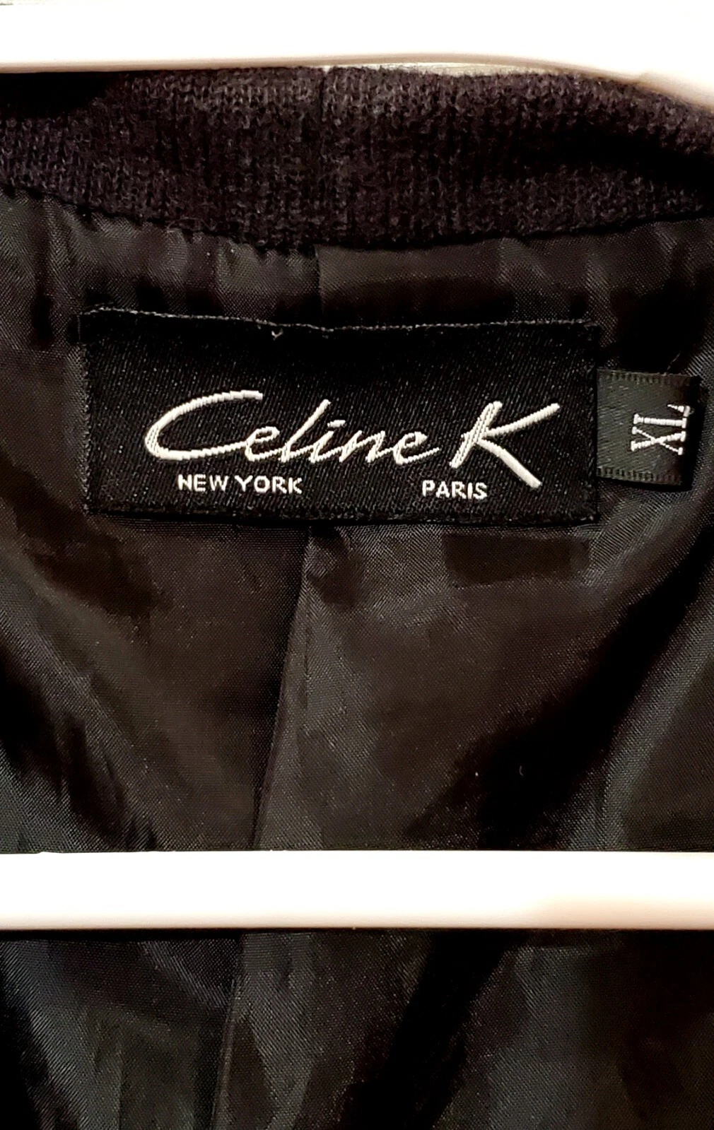 CELINE K. NY PARIS Vintage 100% Lana di Coniglio Miscela Poliestere Gilet XL