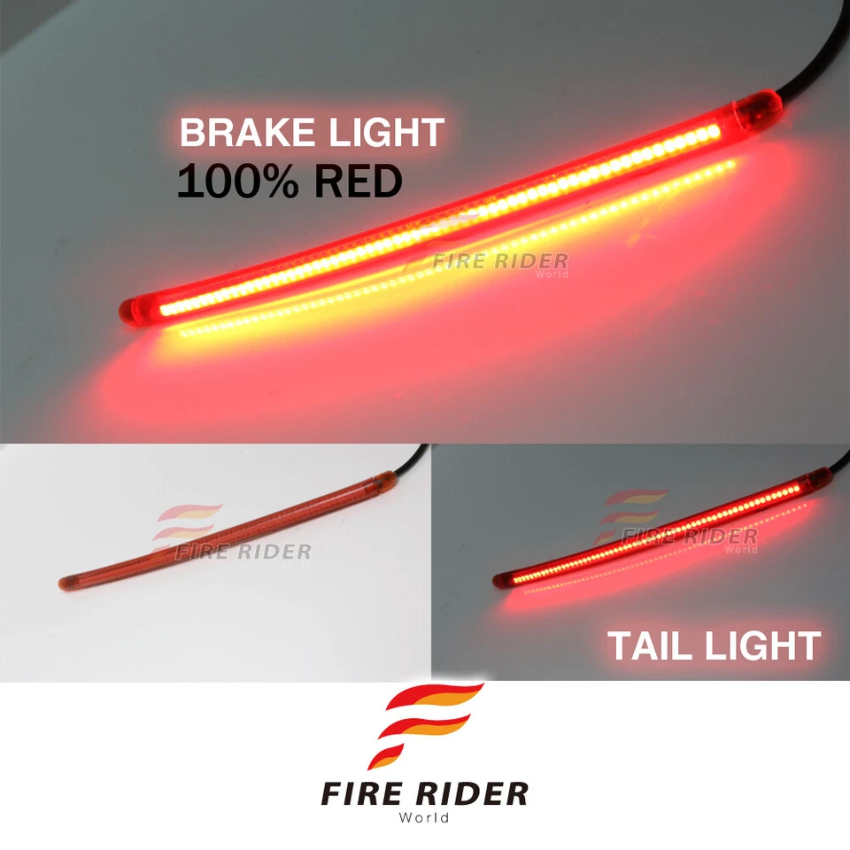 8" 60pcs LED Smoke Strips Rear Brake Tail Red Light For Honda Motorcycles - Image 3 of 4