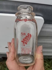 Vintage Half pint home dairy Fairmont West Virginia WV milk bottle
