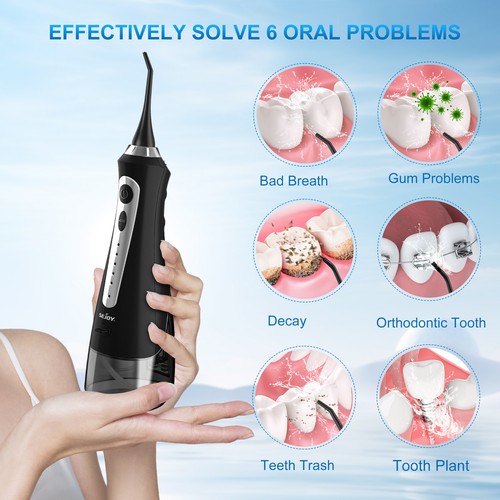 SEJOY Water Flosser Cordless Dental Oral Irrigator for Teeth Cleaner 8 Jet Tips - Picture 8 of 17
