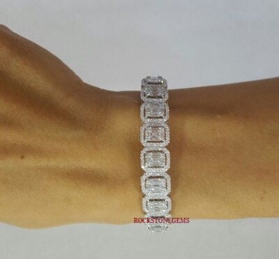 Bracciale Simulato Con Diamanti Rosa A Goccia - Argento Sterling Rodiato - Italia
