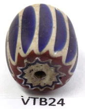 Great Antique Venetian Chevron Trade Bead African Collection Italy # Vtb24 BG 61