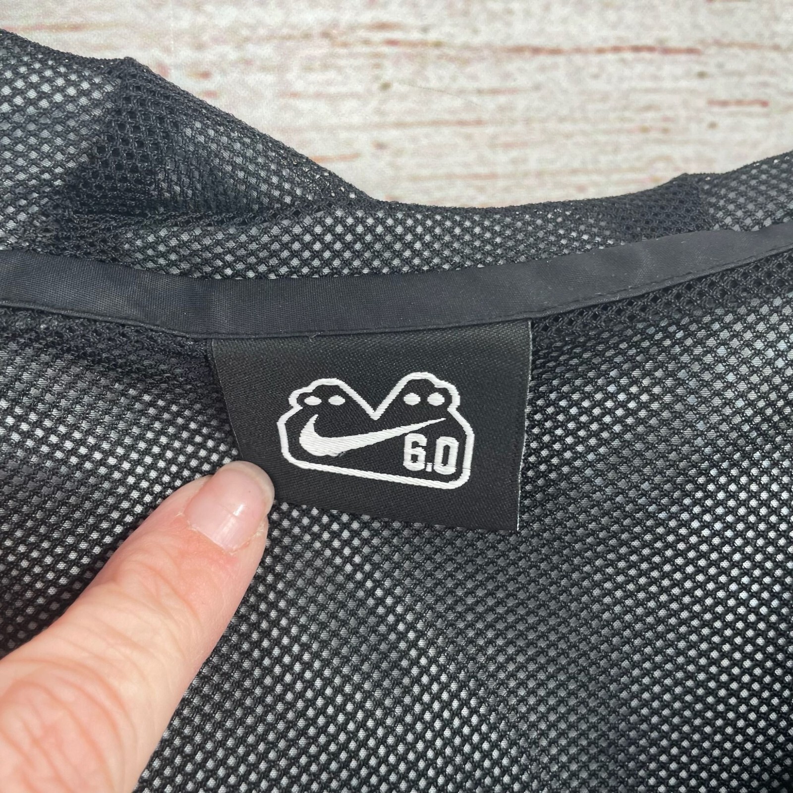 SACAI X NIKE Giacca a vento Nike SB 6.0 con cappuccio uomo XL nero blu stampa leone foderata in rete