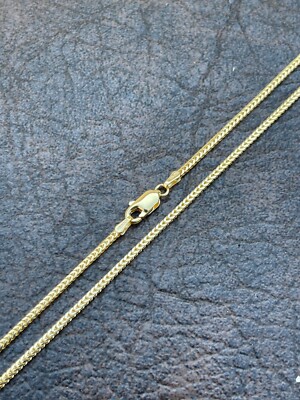 Solid 14k Gold Franco Link Chain Necklace For Pendant
